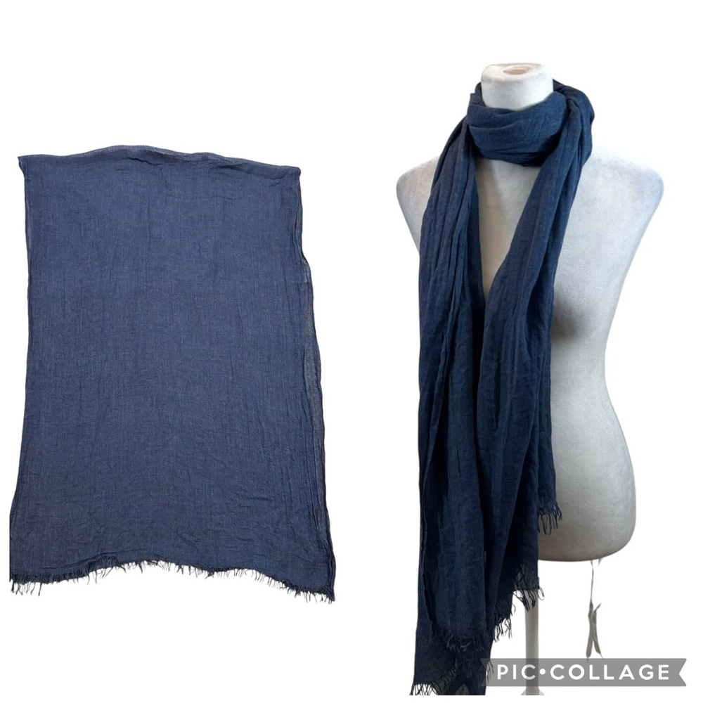 Ladies Saachi Brand Blue Fringe End Scarf